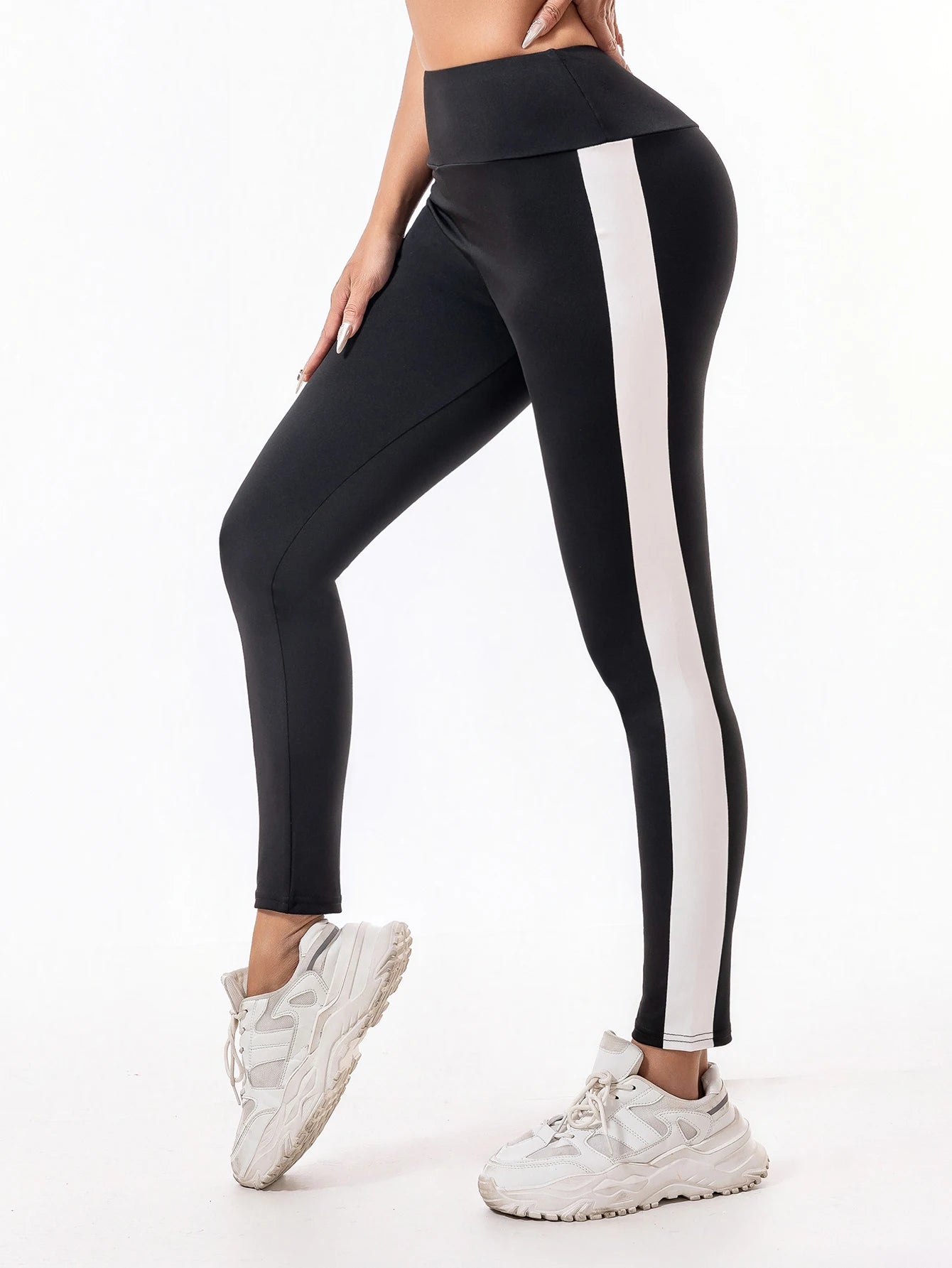 High Waist Letter Stretch Leggings