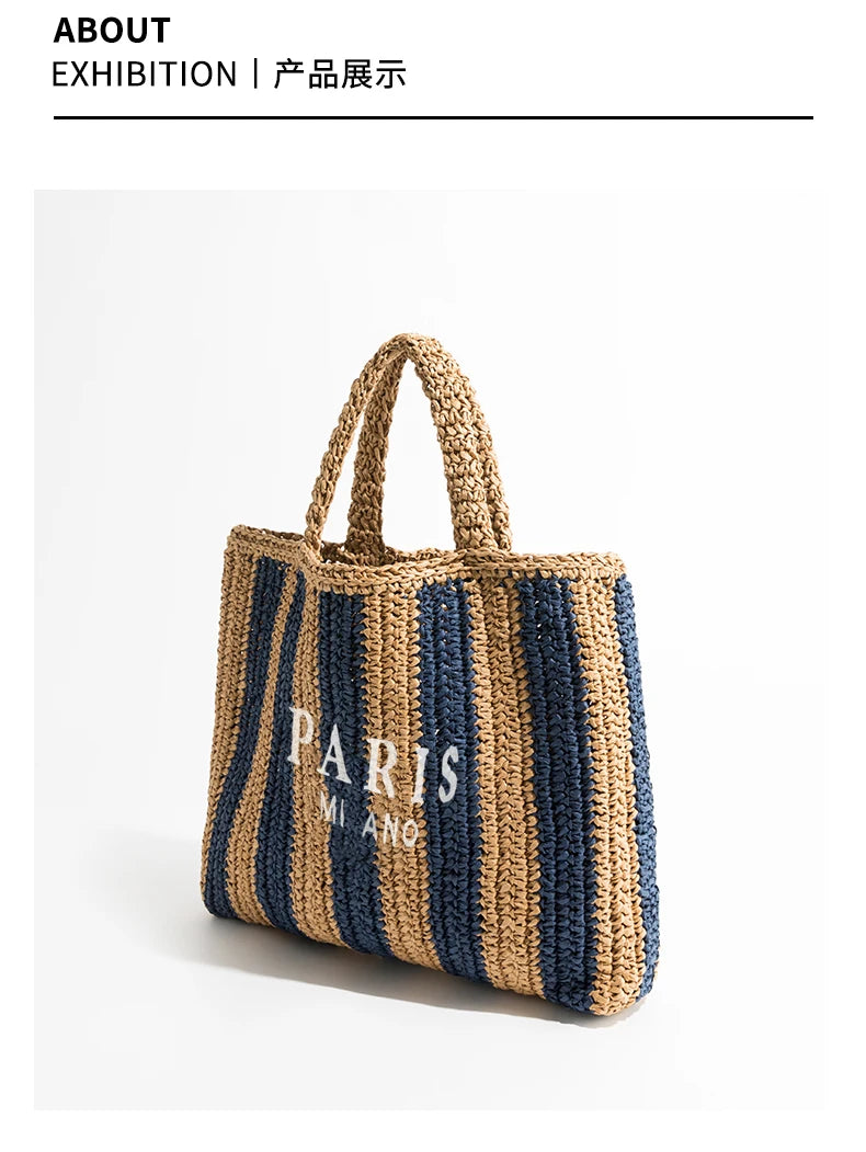 Handwoven Raffia Travel Tote