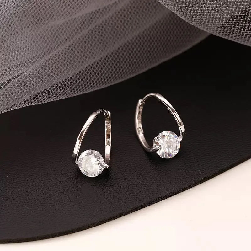 Zircon Geometric Hoop Earrings