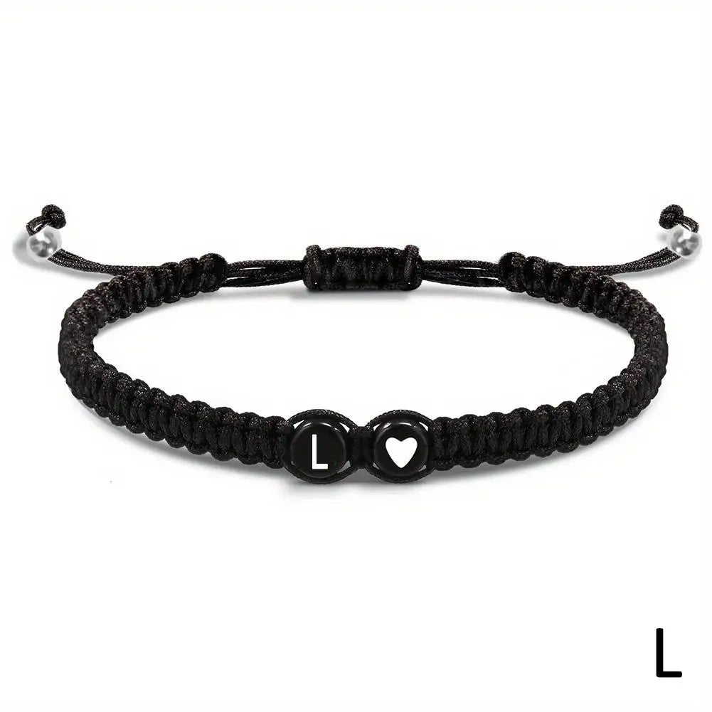 Initial Letter Heart Bracelet