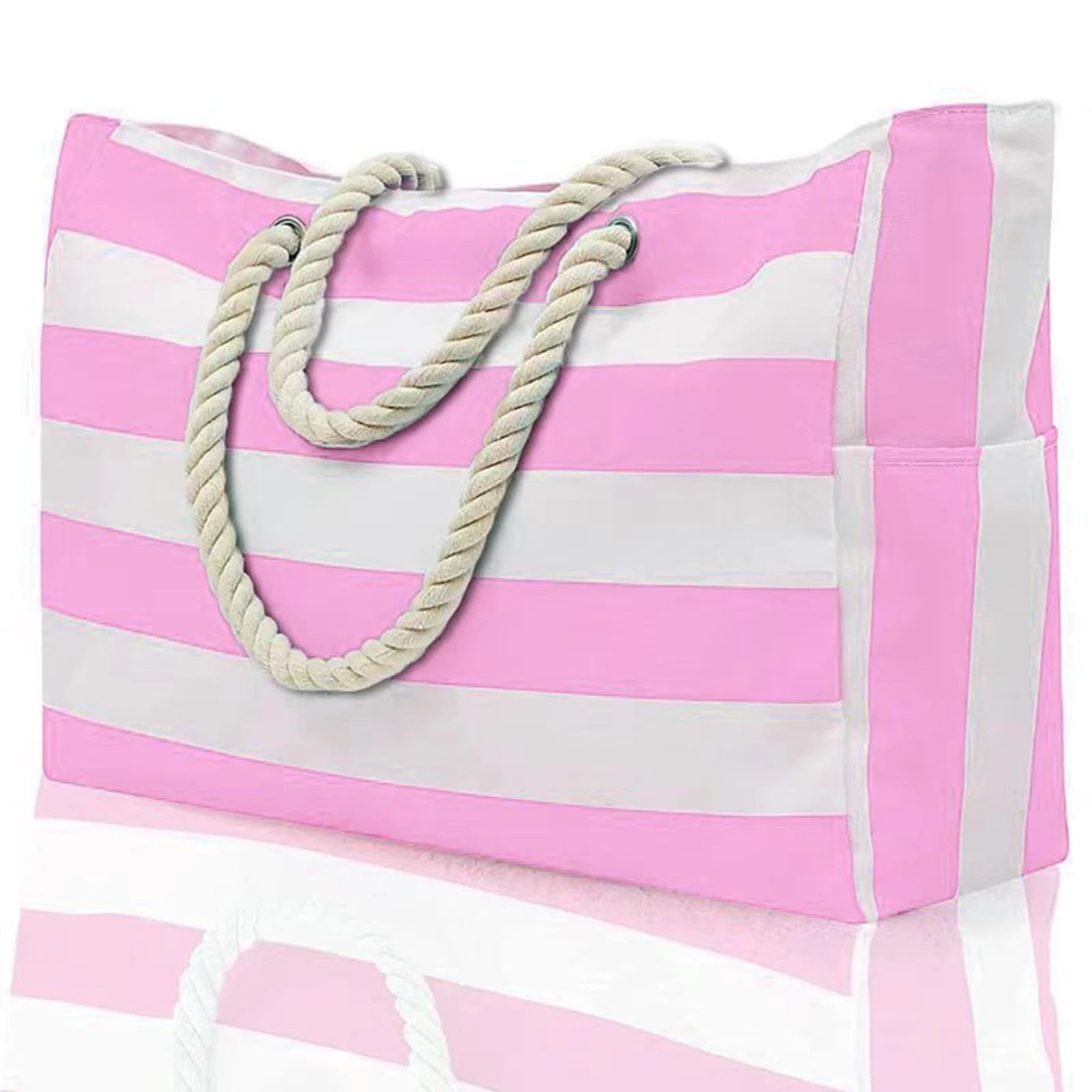 Waterproof Striped Canvas Beach Bag