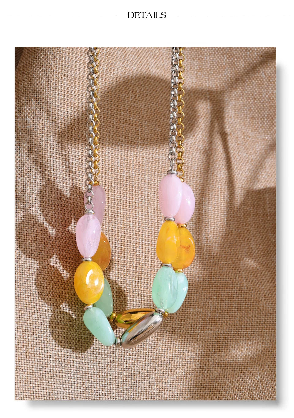 Candy Color Resin Chain Necklace