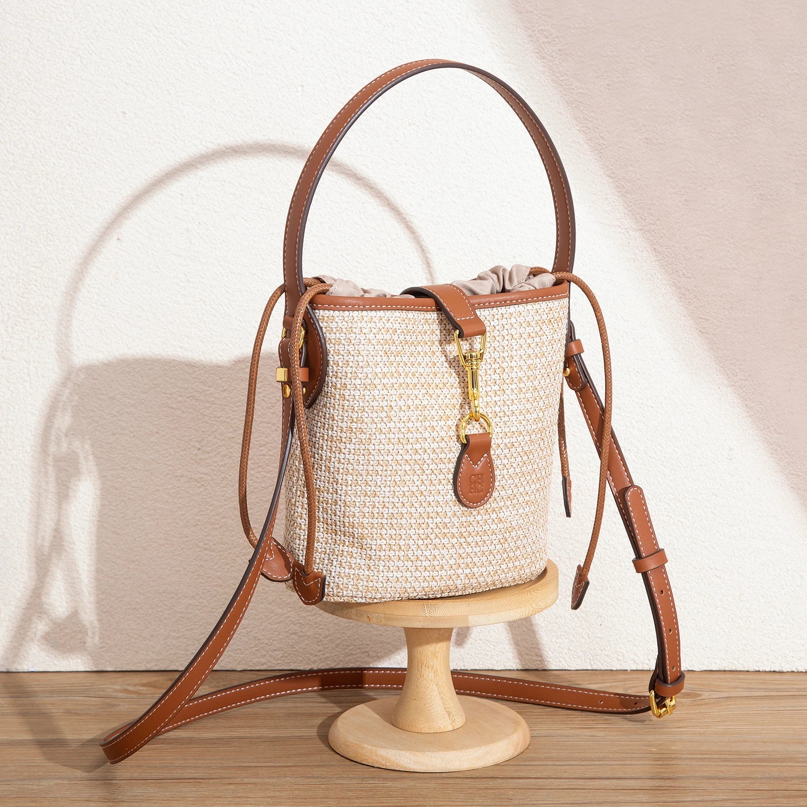 CHCH Women's Shoulder Bag Summer New PP Grass Woven Handbag Holiday Phone Bag