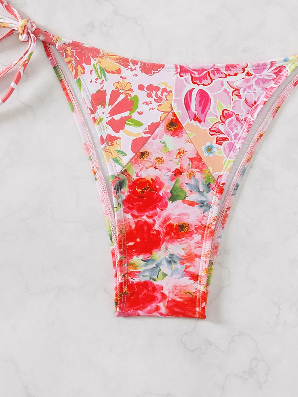 Floral Push Up Triangle Bikini Set