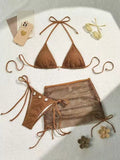 Halter Neck Thong 3 Piece Bikini Set