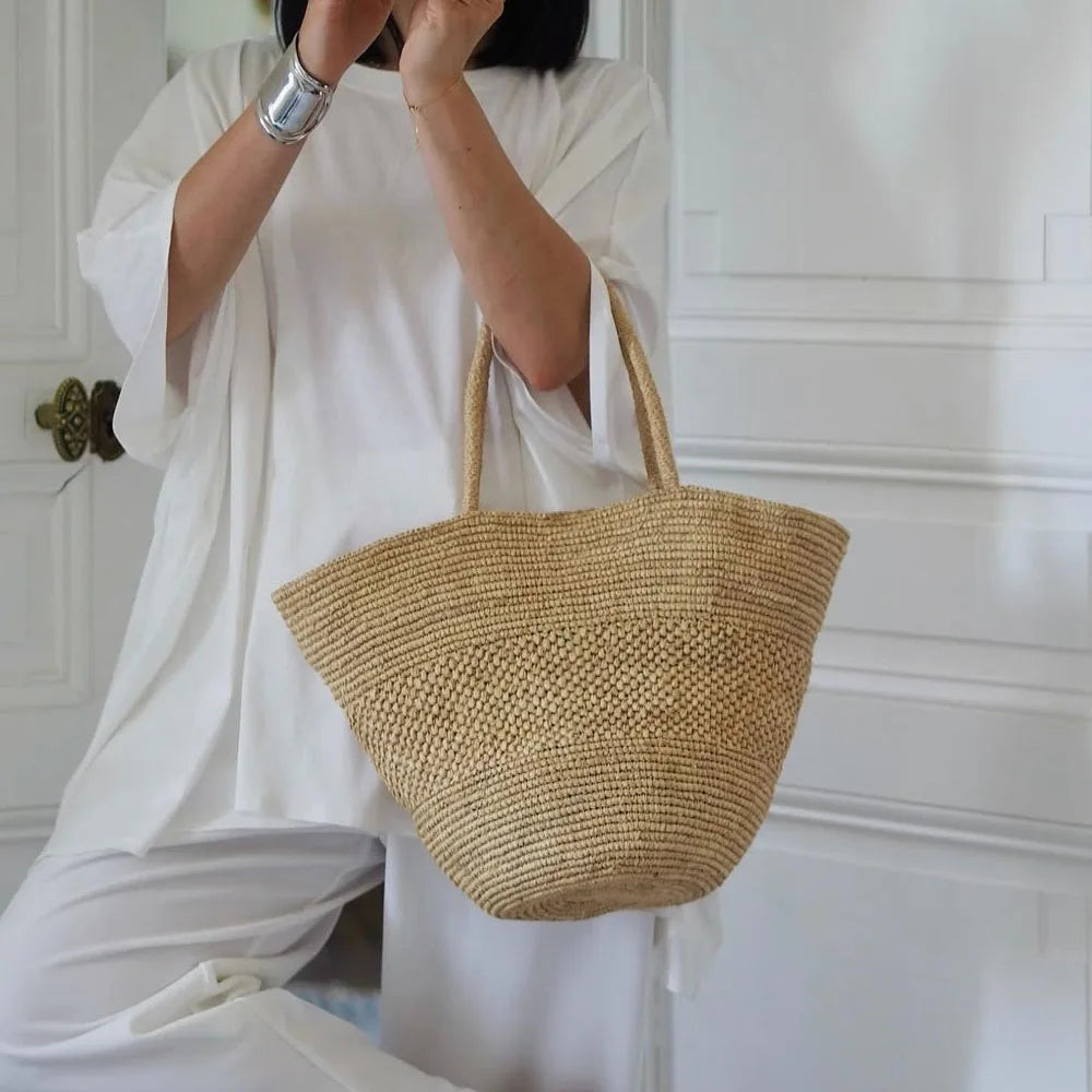 Handwoven Raffia Tote Bag
