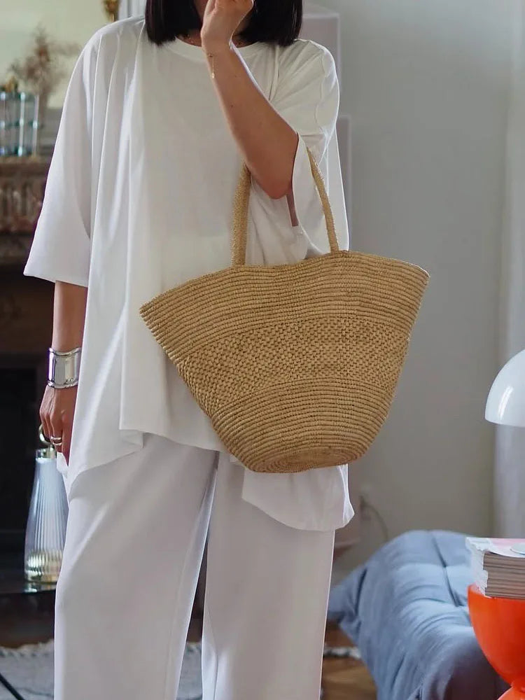 Handwoven Raffia Tote Bag