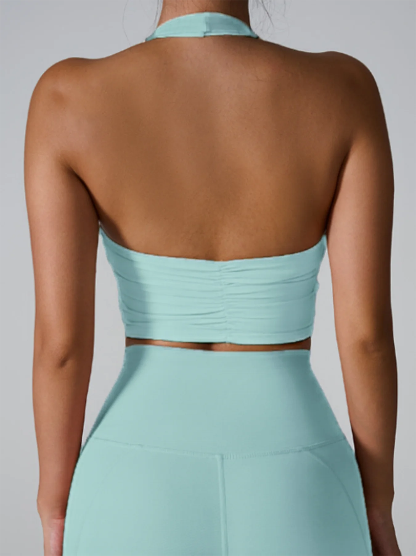 Halter Neck Push Up Sports Bra