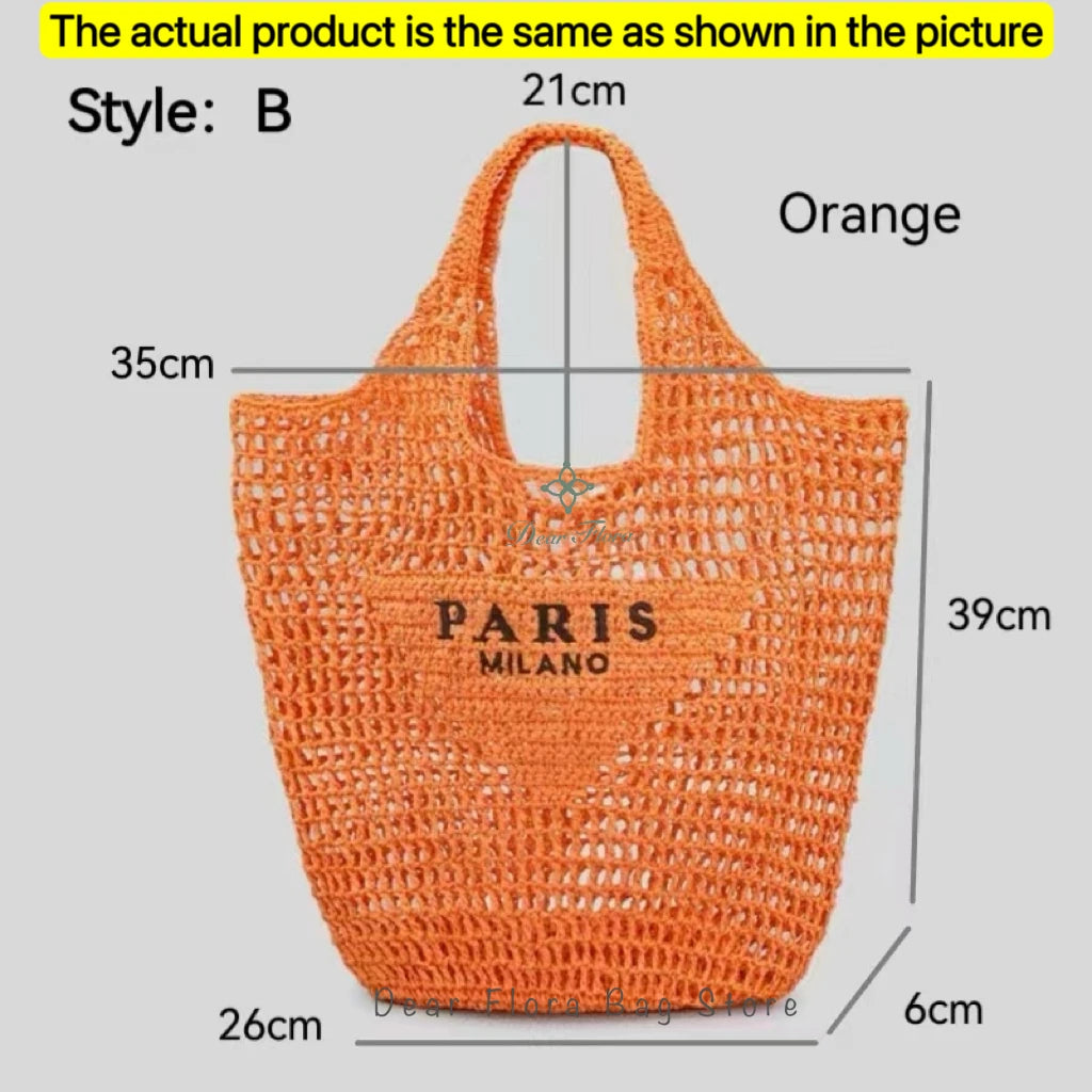 Handwoven Raffia Travel Tote