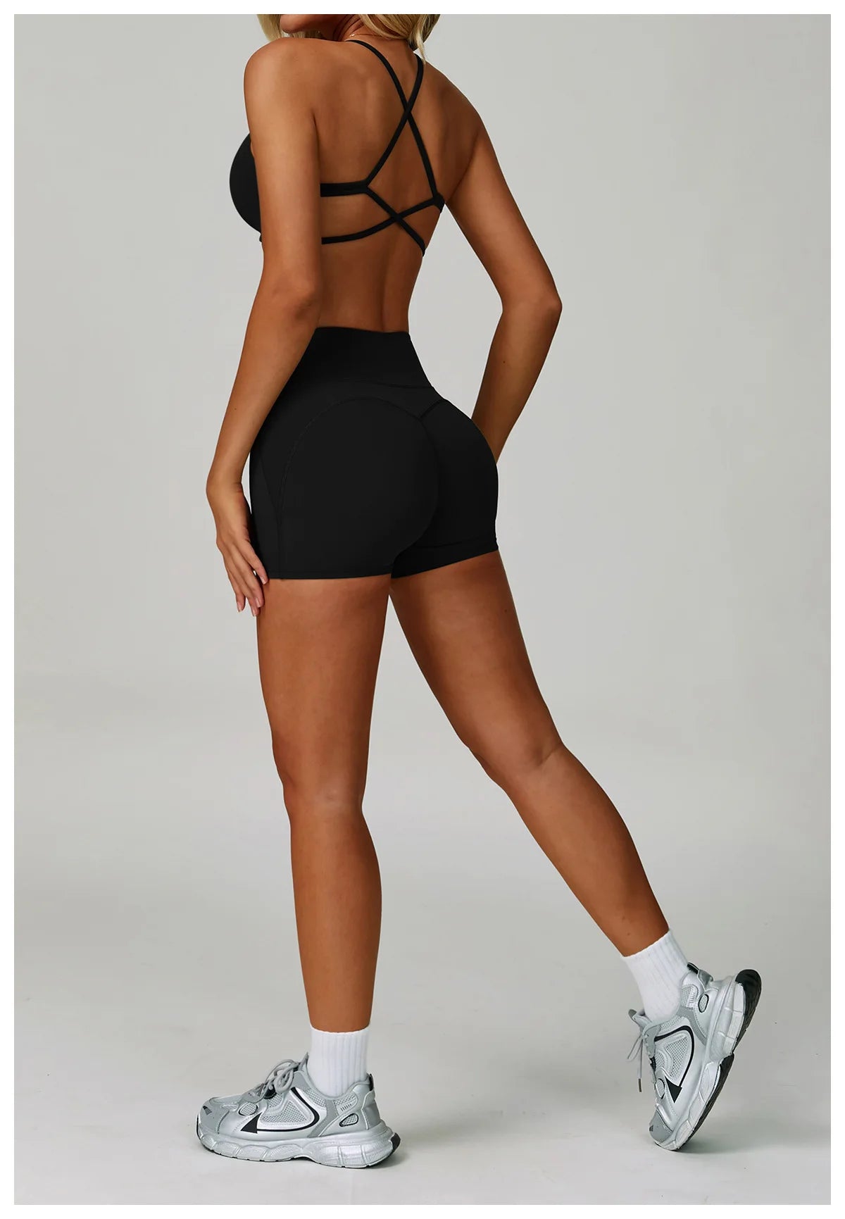 Cross Backless Crop Sports Bra