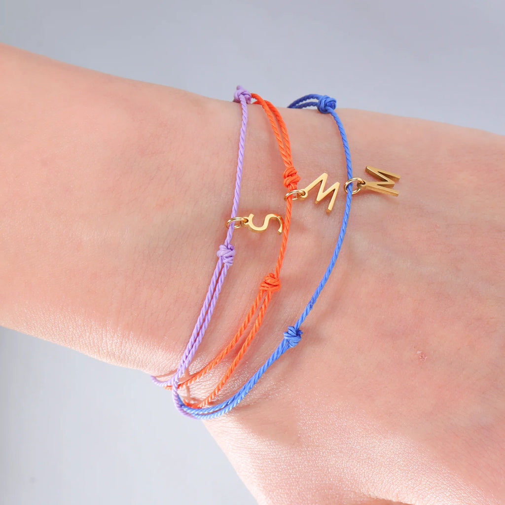 Initial Letter Rope Bracelet