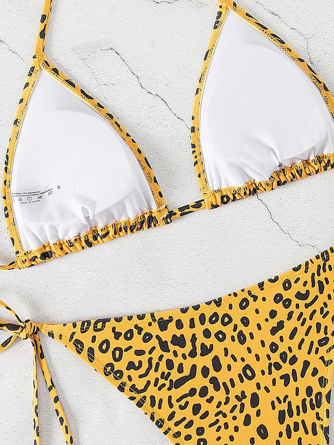Floral Push Up Triangle Bikini Set