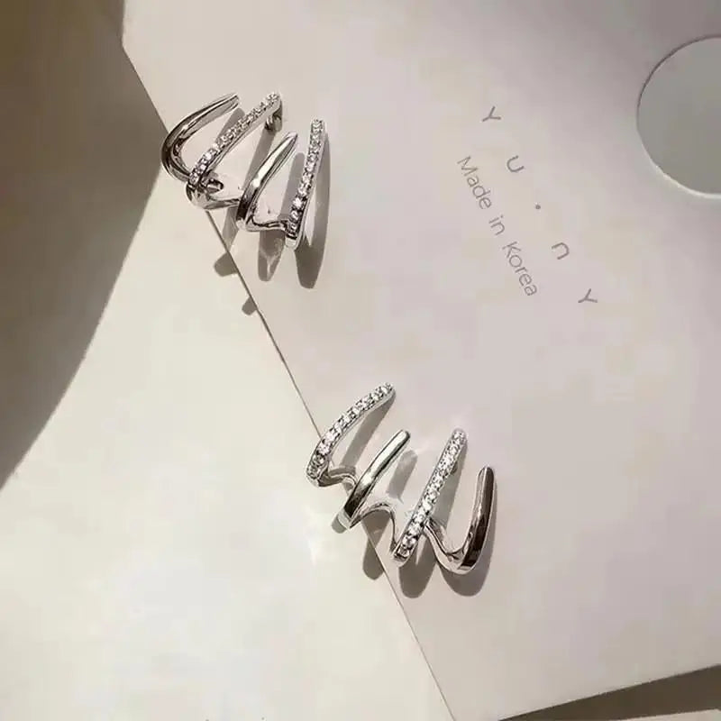 Zircon Geometric Hoop Earrings