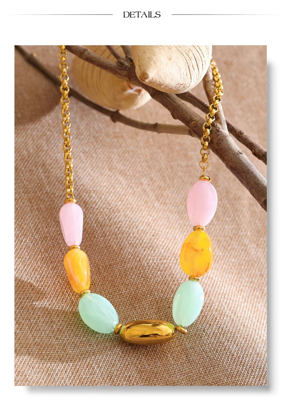 Candy Color Resin Chain Necklace