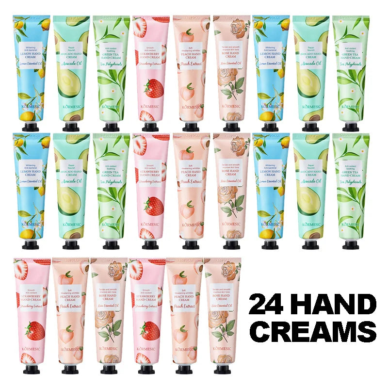 24PCS Hand Cream, Hydrating & Moisturizing, Nourishes and Cares for Hands, Prevents Dryness and C...