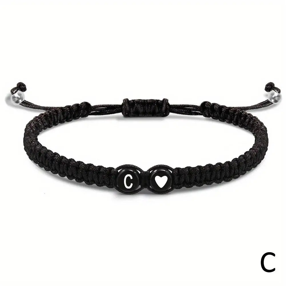 Initial Letter Heart Bracelet