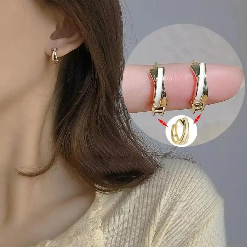 Zircon Geometric Hoop Earrings