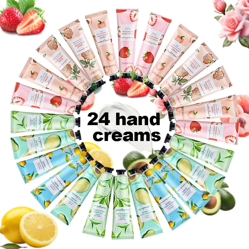 24PCS Hand Cream, Hydrating & Moisturizing, Nourishes and Cares for Hands, Prevents Dryness and C...