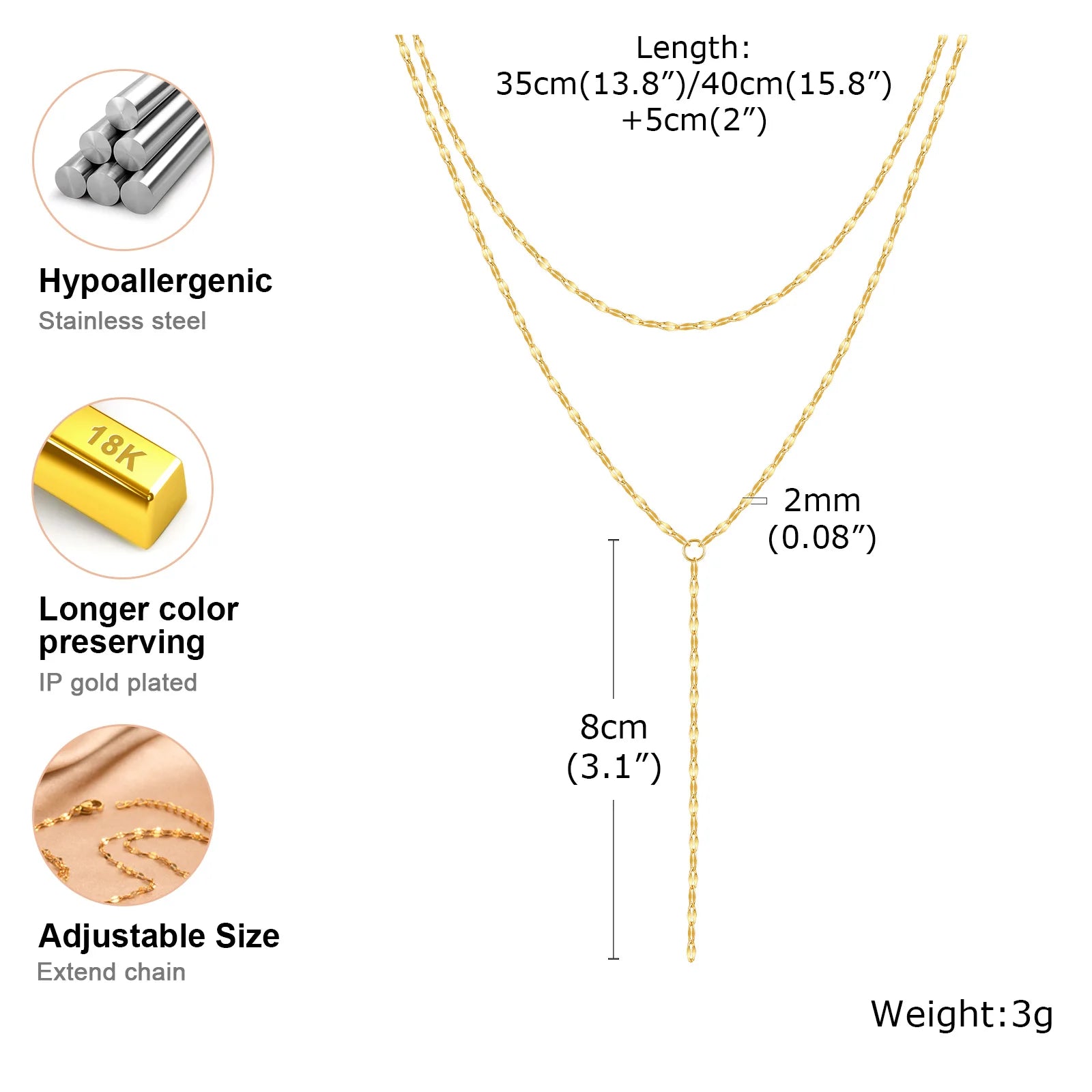 Double Layer Fringe Chain Necklace