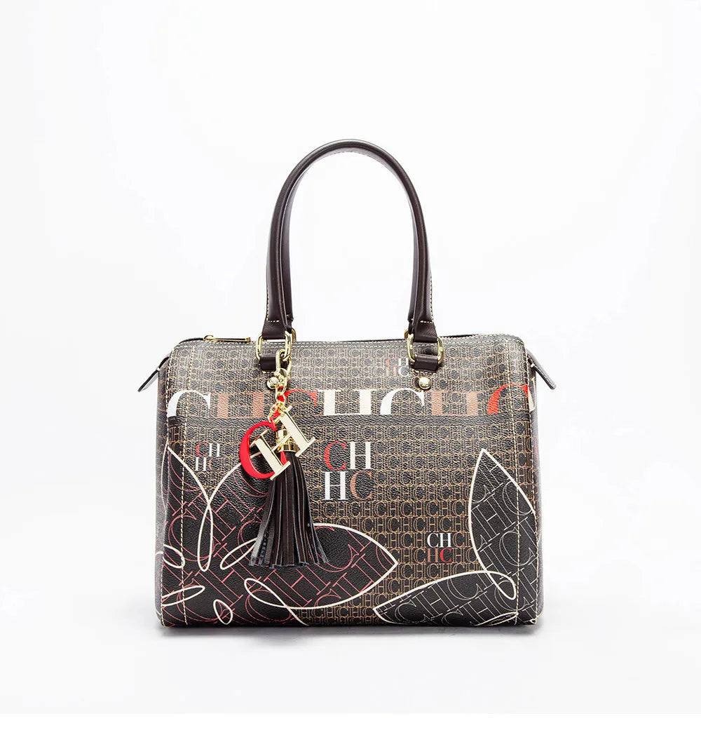 CH Ladies Bucket Bag – Floral PU Leather Handbag