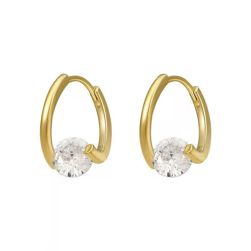 Zircon Geometric Hoop Earrings