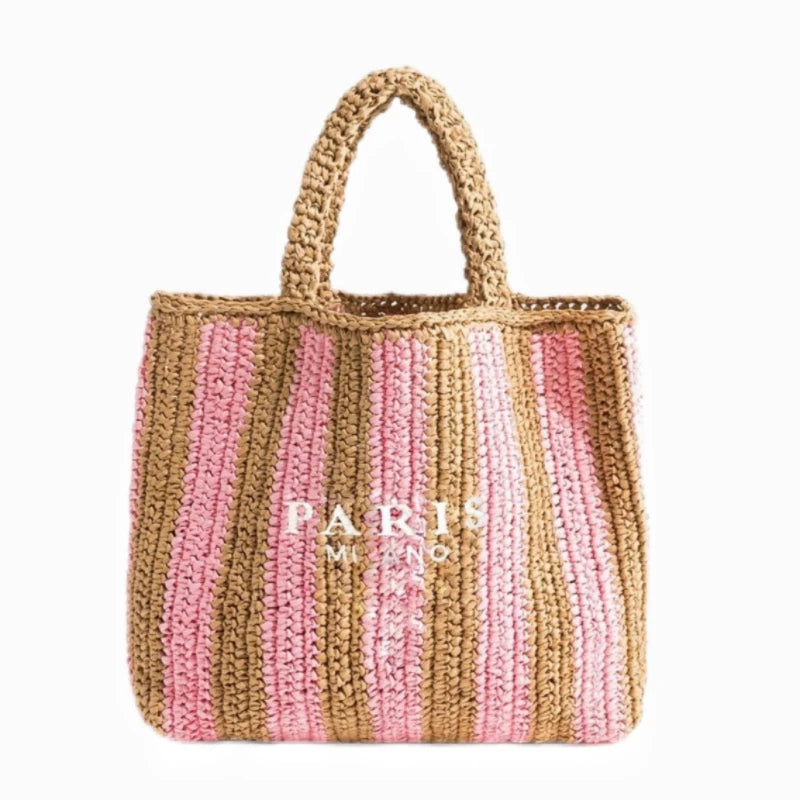 Handwoven Raffia Travel Tote