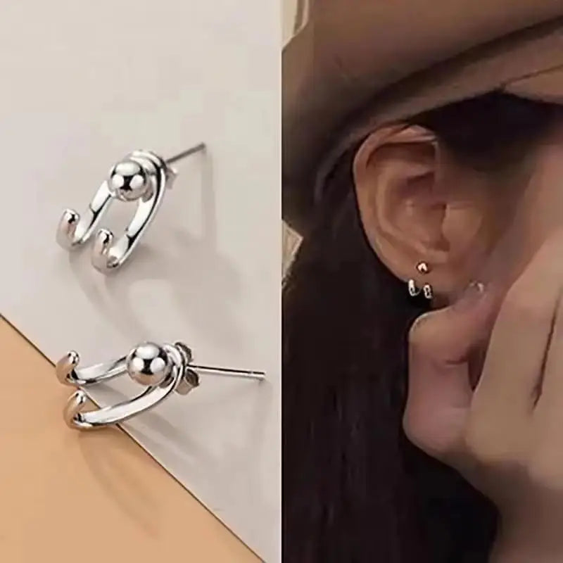 Zircon Geometric Hoop Earrings
