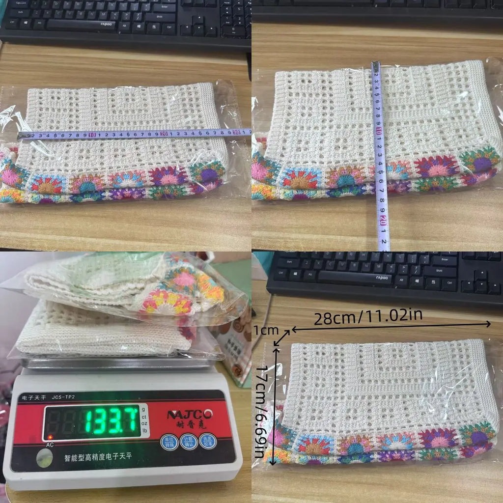 Boho Floral Crochet Shoulder Bag