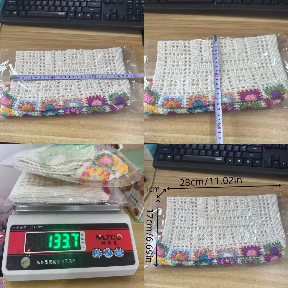 Boho Floral Crochet Shoulder Bag